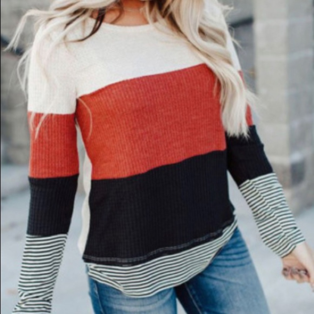 Color Block & Striped Top